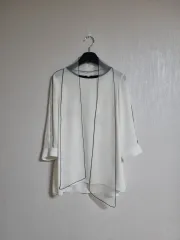 ラインアクション オーガンザ リボン ブラウス