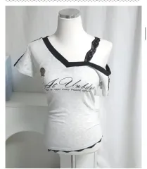 片方オフショルダー アシンメトリー オフショルダー レース 半袖