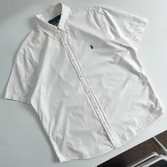 Polo ポロ ラルフローレン 刺繍 新モデル 白 半袖 シャツ