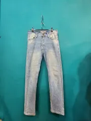 ザラ メンズ ライトブルーデニム ズボン