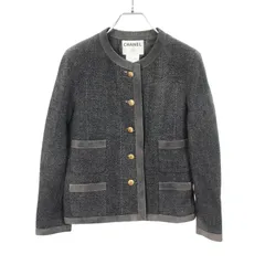 シャネル ノーカラージャケット ダークグレー　おまけ付き 楽天市場】ノーカラージャケット（ブランドシャネル）の通販