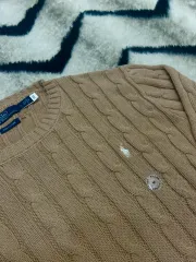 M ポロラルフローレン ケーブルニット/ベージュ