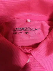 ナイキ ゴルフ ピンク 長袖 ストライプ ポロTシャツ M リー 래쉬가드 S (ほぼ新品)