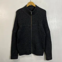 COMME CA ISM コムサイズム ジップアップ ニット カーディガン ハイネック 古着 ウール ナイロン M グレー系 C785のサムネイル