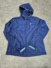 ナイキ キッズ ウィンドブレーカー ネイビー/ブルー バイカラー フード ジャケット M