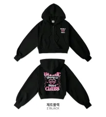 ベンヒット ブラック クロップド フードTシャツ