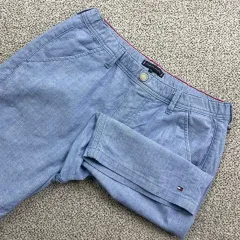 トミーヒルフィガー リネン混 연ネイビー ハーフパンツ 28 250618