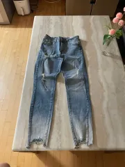 新品) ZARA ザラ ダメージジーン 찢청 ライトブルー デニム パンツ スキニー スキニージーン