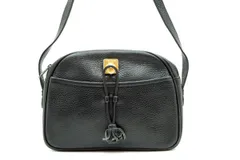 セリーヌ ヴィンテージ ミニ ショルダーバッグ ポシェット フリンジ サークル金具 レザー 黒 ブラック CELINE 5333h