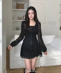 春のゲストルック ブラウス ラウ(LAWOO) スタシ スクエアネック シフォン ブラウス キュロット