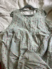 ヴィンテージ フラワーチェック ワンピース