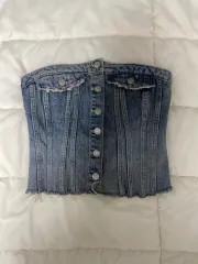 新品 ザラ デニム チューブトップ S