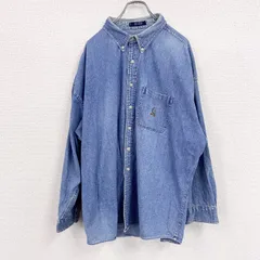 古着 used　90s～　CHAPS Ralph Lauren　チャップスラルフローレン　長袖デニムシャツ　インディゴ　XXLサイズ