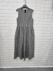 チェック ノースリーブ 綿 オールインワン