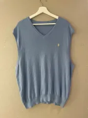 ラルフローレン スカイブルー ニット ベスト XL (男性 110程度)