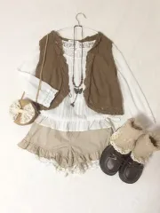 ヴィンテージ 森ガール 白 クロシェ ブラウス