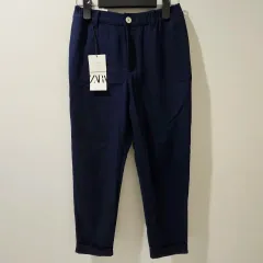 ザラ ( ZARA ） スラックス ウエストゴム ネイビー