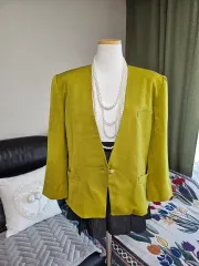 高品質ライン オリーブグリーントーン ルーズフィット ジャケット