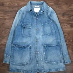 Ron Herman　ロンハーマン　カバーオール　デニム　ユーズド加工　ペンキ加工　月桂樹ボタン　アメカジ　Lサイズのサムネイル