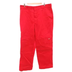 ディッキーズ Dickies ダブルニー ワークパンツ ワイドストレート ロゴ 38 赤 レッド 85283 /FF