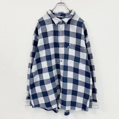 古着 used　Levi's　リーバイス　Silver Tab　長袖シャツ　ブロックチェック　青　ブルー　白　ホワイト　XLサイズ