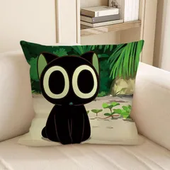 35×35 スクエア クッションカバー アニメ デフォルメ キャラクター お昼寝 プレゼント