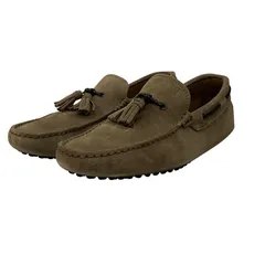 トッズ ドライビングシューズ タッセル スエード グレー【AFD7】