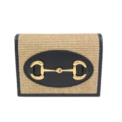 グッチ(Gucci) ホースビット 1955 ミニウォレット 621887 レディース キャンバス,レザー 財布（二つ折り） ベージュ,ブラック