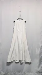 SIE コットン混 ノースリーブ ロング丈ワンピース(アイボリー)