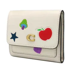 【新品】コーチ CCD00 B4CAH (チョーク×マルチカラー) 財布 三つ折り財布 COACH MILA レザー ステッカー プリント スモール フラップ ウォレット アウトレット レディース