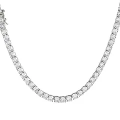 【新品】 [ICEVIA] 5Aジルコニア テニスネックレス シルバー ゴールド 3mm 4mm 5mm 6mm ダイヤ 18インチ 20インチ 22インチ 24インチ メンズ 人工ダイヤモンド アクセサリー 人気記念日 プレゼント ギフト 男性 普段使い 1