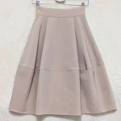 美シルエット★フォクシー タックフレアスカート38 ベージュ /251022012のサムネイル