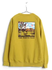 【お得なクーポン配布中!】 ノースフェイス 両面 プリント スウェット レディース S / 古着 アウトドア トレーナー クルーネック 裏起毛 グラフィック アート イラスト