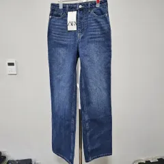 新品 ザラ XS 24-25 デニム ワイドパンツ W-ズボン-174