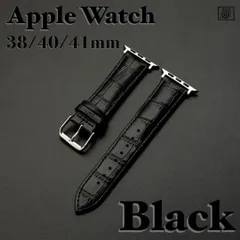 【ブラック】Apple Watch 本革レザーバンド ベルト38/40/41mm