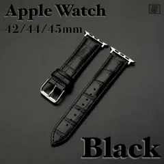 【ブラック】Apple Watch 本革レザーバンド 42/44/45mm