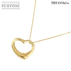 ティファニー TIFFANY&Co. オープンハート 幅22mm ネックレス 40cm K18 YG イエローゴールド 750 Open Heart Necklace 90314645