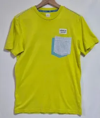 実寸 S ） adidas(アディダス) イエローグリーン ポケット 半袖Tシャツ