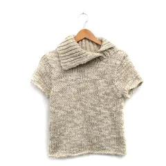 ペイトンプレイス PEYTON PLACE ニット セーター 半袖 タートルネック シンプル 9 ベージュ /KT20