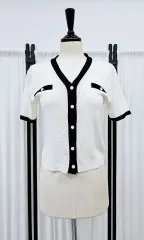 クロップドカーディガン 夏 半袖カーディガン