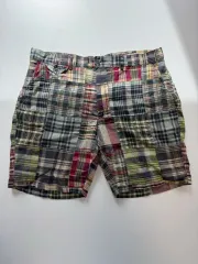 Sz 35 90's ポロ ラルフローレン マドラスチェック パッチワーク ショーツ