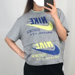 NIKE(ナイキ) アイコン 衝突 グレー クロップド 半袖T XL 250720