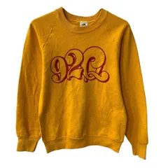 80～90s USA製 FRUIT OF THE LOOM プリントスウェット トレーナー S オレンジ系 フルーツオブザルーム ～90年代 920 春秋物 a803-6377