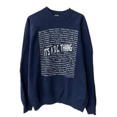 90s FRUIT OF THE LOOM プリントスウェット トレーナー 2XL ネイビー フルーツオブザルーム 両面プリント メッセージ 春秋物 a803-6378