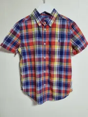 (キッズ) 7Y ) ポロラルフローレン CHECK 半袖 シャツ