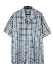 M GUNZE コットン チェック柄 カラー 半袖シャツ