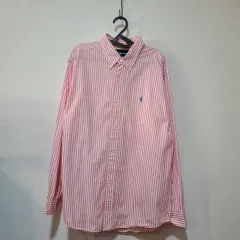 ラルフローレン ピンク ストライプ シャツ XL
