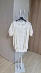 オズセカンドロングニット/薄手リネン感/ 55 /シースルー