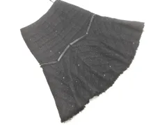 EPOCA エポカ ウール混 スパンコール 裾 フレア フリンジ Aライン 台形 スカート size40/黒 ◇■ レディース