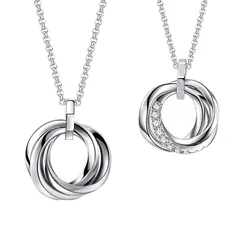 【新品】 [FANCIME]ペアネックレス レディース メンズ [恋のハートビート] 婚約 2個セット ジルコニア シルバー S925 カップル 婚約指輪 結婚指輪 クリスマス ホワイトデー 記念日 おそろい プレゼント ギフトラッピング付き 1